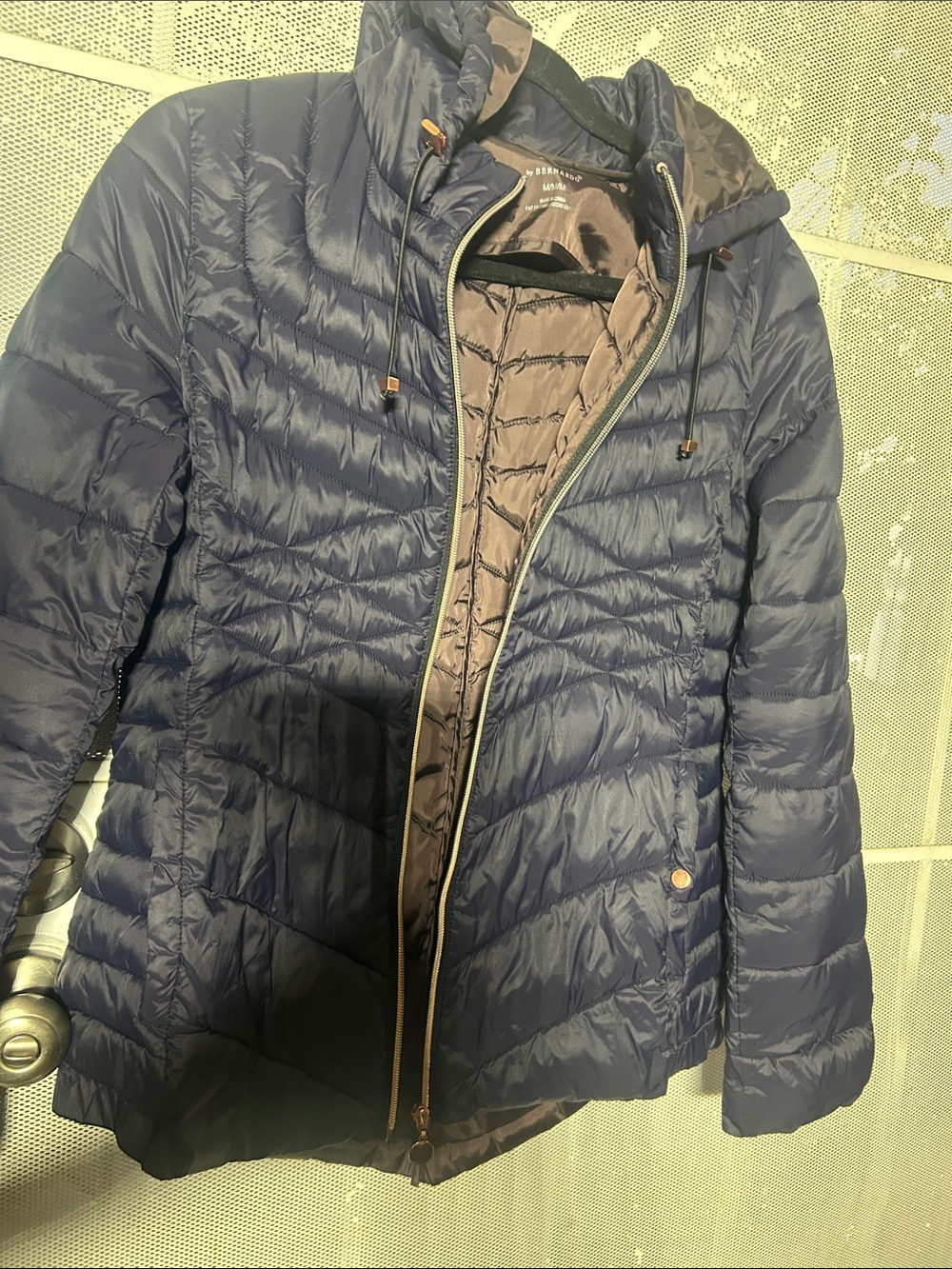 Bernardo Navy Quilted Hooded Puffer Jacket